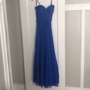 Floor length formal blue dress